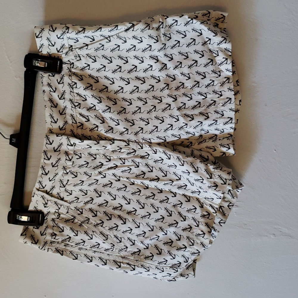 J. Crew | White & Navy Anchor Shorts | 4 | NWOT